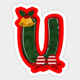 Letter U - Christmas Letter Sticker